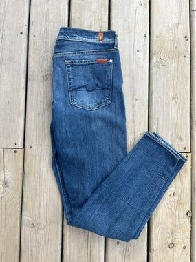 7 For All Mankind The Skinny Jeans in Blue Wash Size 32